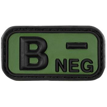 Max Fuchs Klettabzeichen 3D | Blutgruppe "B NEG" | schwarz-oliv