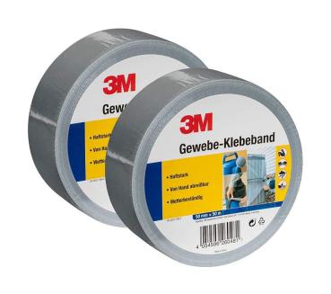3M Panzerband | Gewebe-Klebeband | Gaffa-Tape | Outdoor | silber | 50mm x 50m | 2 Stück
