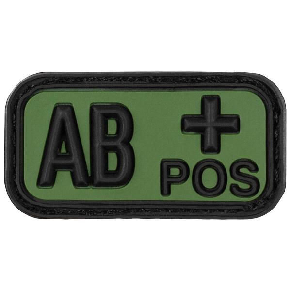 Max Fuchs Klettabzeichen 3D | Blutgruppe "AB POS" | schwarz-oliv