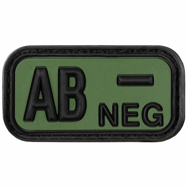 Max Fuchs Klettabzeichen 3D | Blutgruppe "AB NEG" | schwarz-oliv