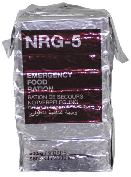 Katadyn NRG-5 ® Notverpflegung | Notration | 500 Gramm | 9 Riegel | MENGENRABATT