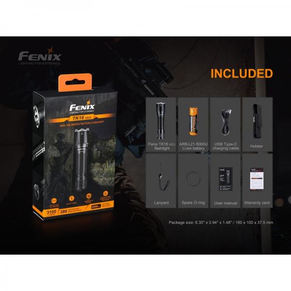Fenix TK16 V2.0 | Taktische LED Ta­schen­lam­pe | 3100 Lumen